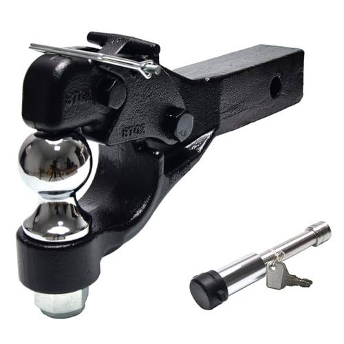 2-Inch Pintle Hitch with 2-Inch Trailer Ball, Stainless Steel Lock, 16,000 lbs T