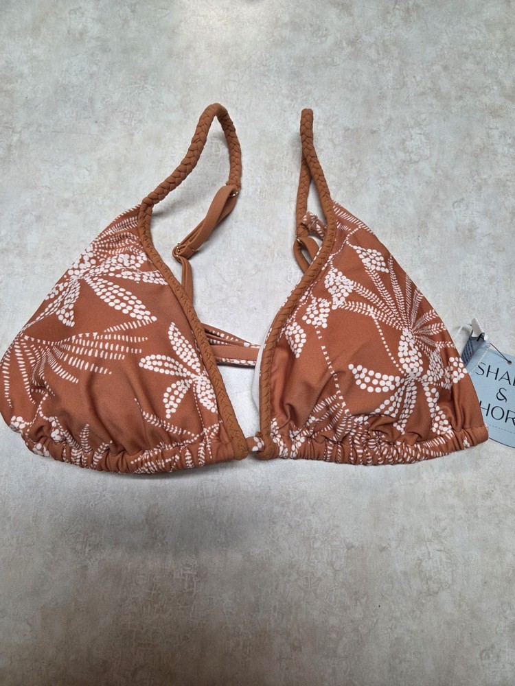 New Shade & Shore Bikini Top. M (8-10). NWT. Terracotta.       #297
