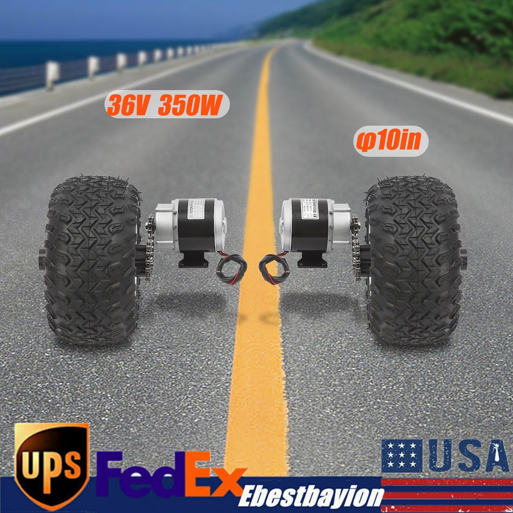 10-inch 36V 350W Dual Wheel Complete Motor Conversion Kit for E-Scooters