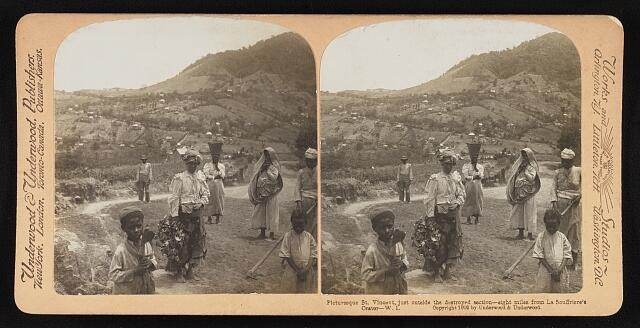 St Vincent British West Indies 1902 La Soufriere Crater Aftermath Village