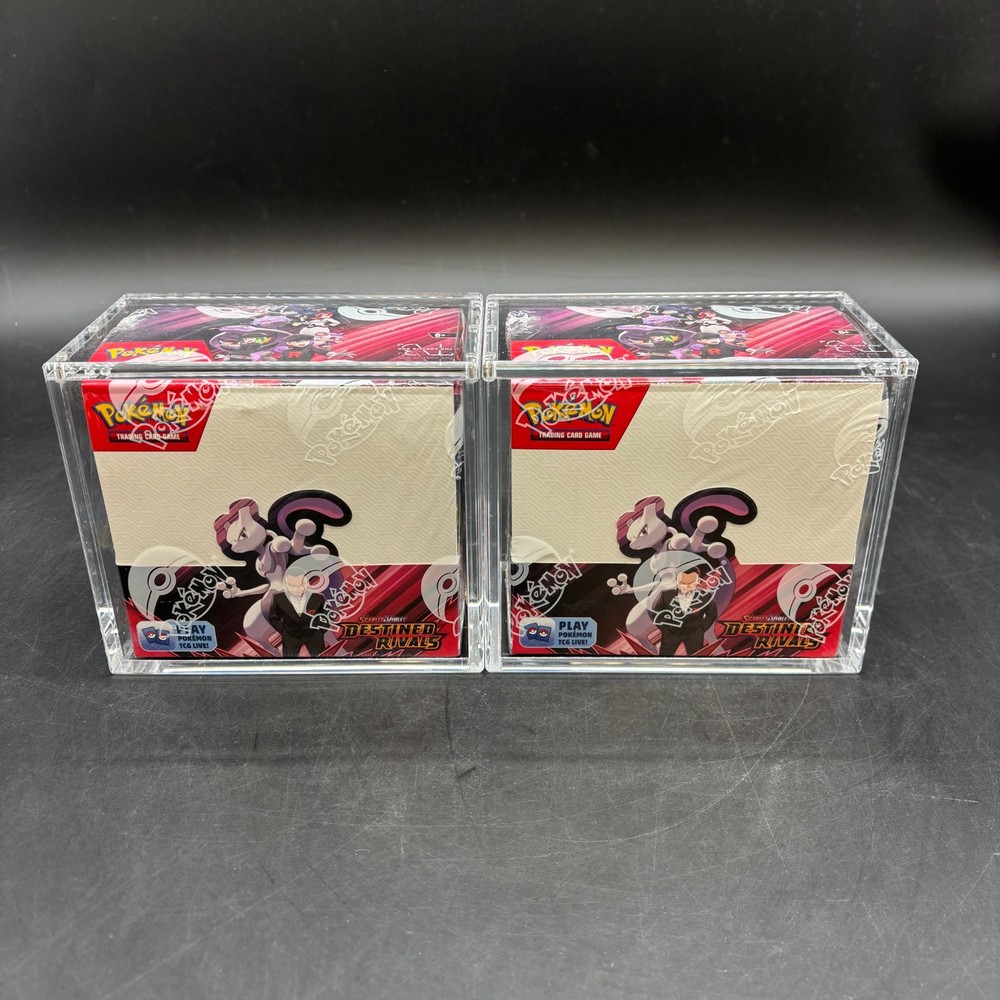 Lot (2) Pokemon SV10 Destined Rivals English Booster Boxes Sealed w/Acrylic CasePROBSTEIN is actively accepting consignments !!