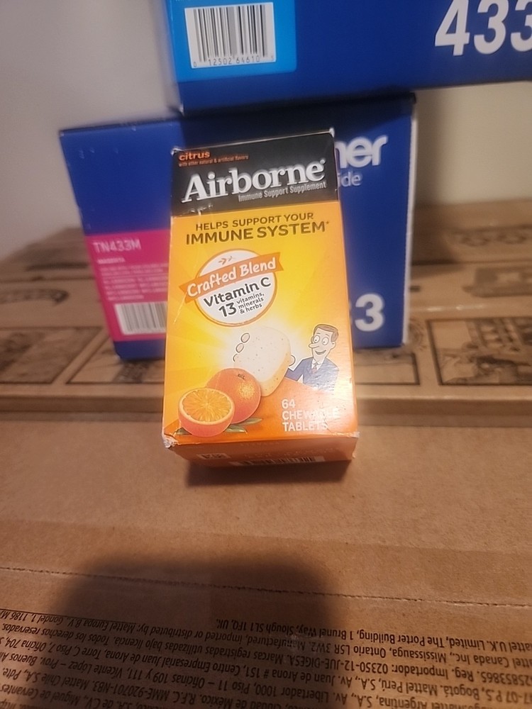 NEW Airborne Immune Support Supplement 64 Chewable Tablets Citrus SEALED 2025