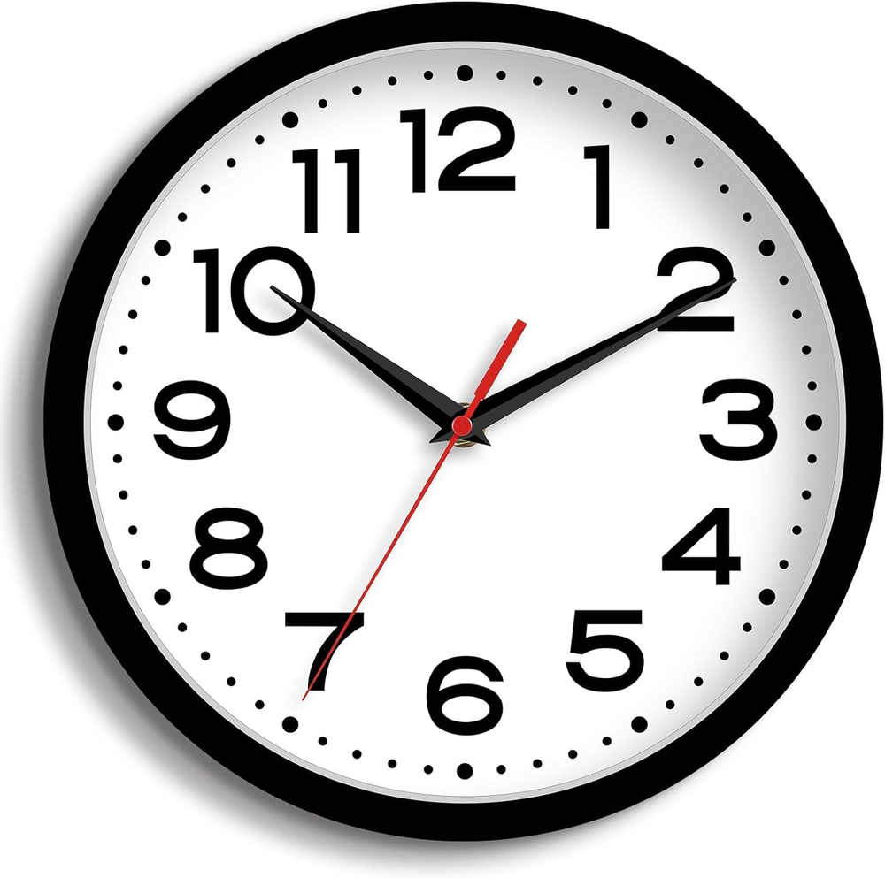 Wall Clock Silent Non-Ticking Modern Clock Battery Operated 8 Inch Small Classic