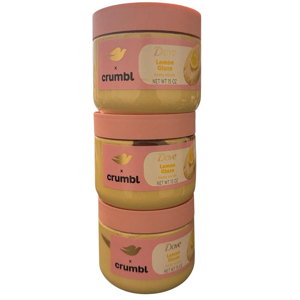 Dove x Crumbl Lemon Glaze Body Scrub 15 Oz Limited Edition 3-Pack
