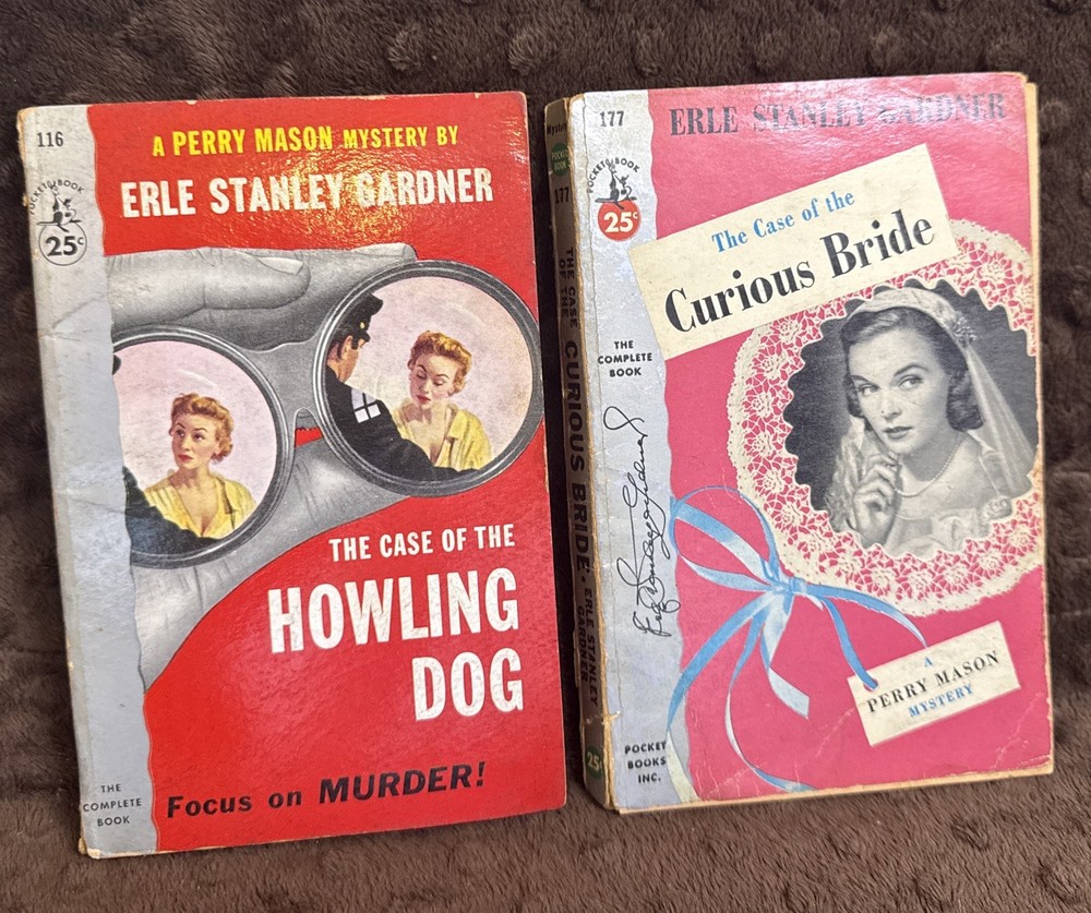 Lot 2 PERRY MASON Paperbacks Vintage Erle Stanley Gardner Pocket Books 1934