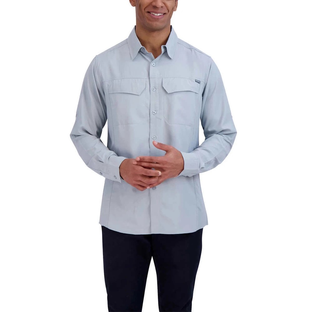 Pacific Trail Men's Performance Vented Shirt, Gray, Size L