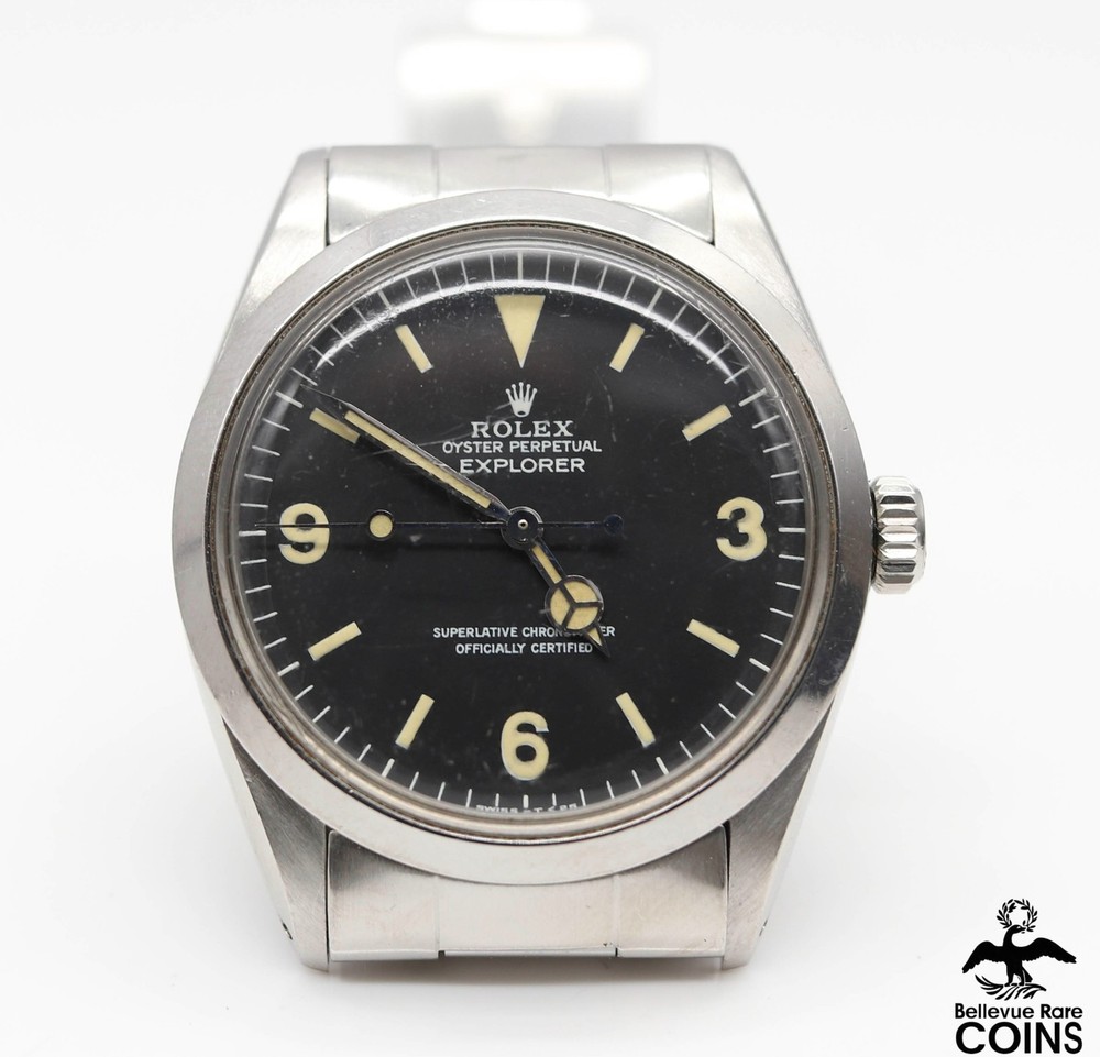 1984 Rolex Oyster Perpetual Explorer St. Steel Case & Band Men's Watch 1016