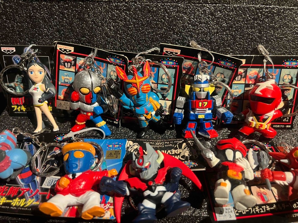 Vintage Japanese Hero Figure Lot Kikaider Inazuman Zubat Mazinger Giant Robo