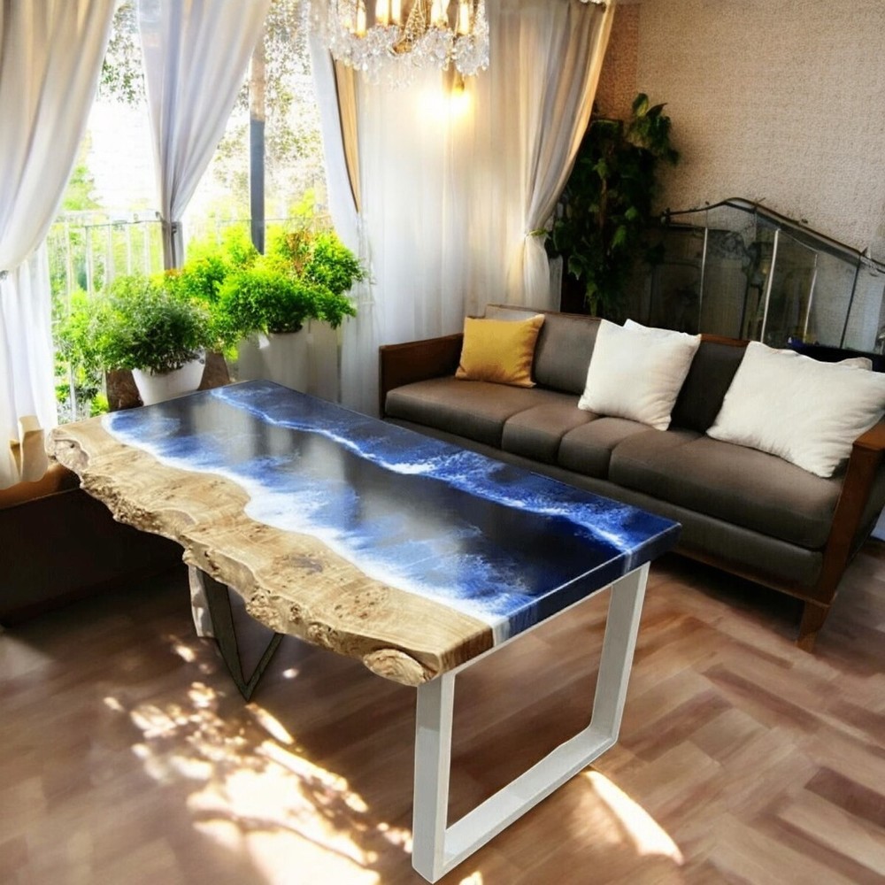 48x30 Custom River Style Ocean Wave Dining or Living Room Table