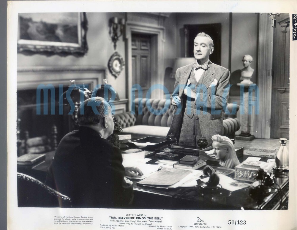 VINTAGE PHOTO 1951 Clifton Webb Mr Belvedere Rings The Bell
