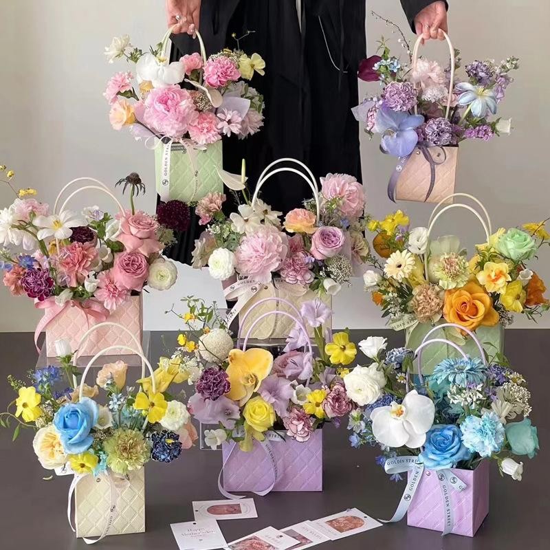 Portable Kraft Paper Flower Gift Box - Wedding Party Valentine's Day