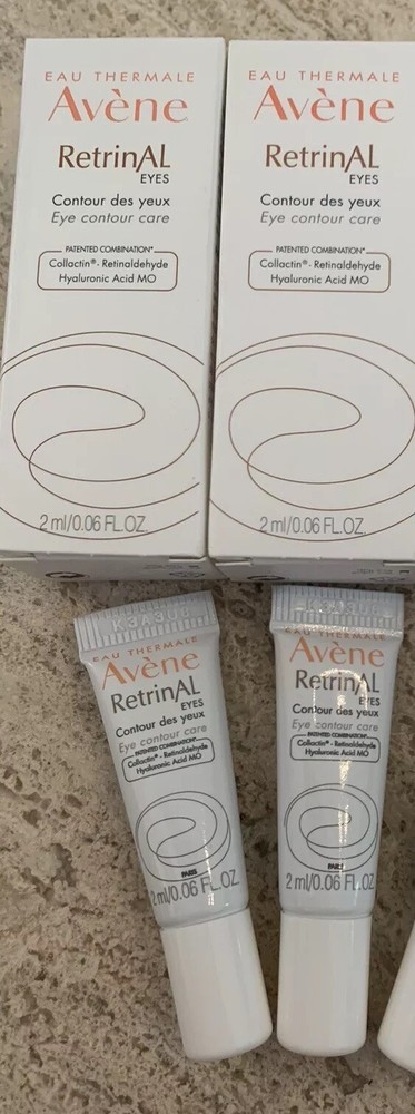 2x Avene RETRINAL EYE CONTOUR Cream w/ Hyaluronic Acid 2mL Each Sample IN BOX