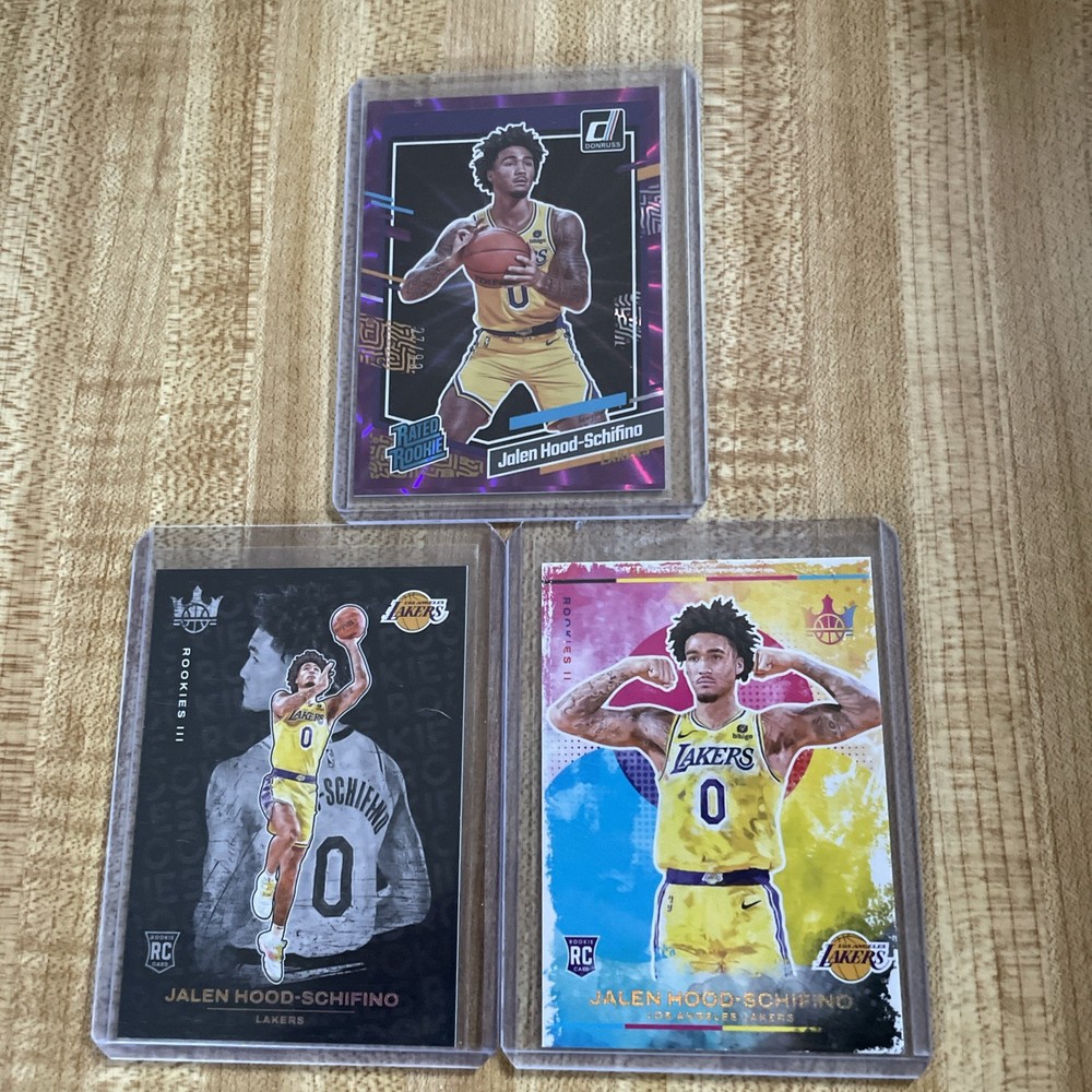Jalen Hood Schifino Rookie Lot SSP Los Angeles Lakers Purple /99 + Level 3 & 2