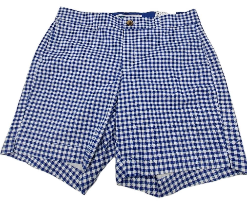 Old Navy Blue White Checkered Bermuda Shorts Size 6 NWT Everyday