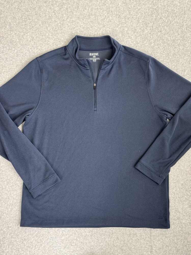 Rhone Pullover Quarter Zip Navy Blue Commuter Performance Long Sleeve Men’s XL