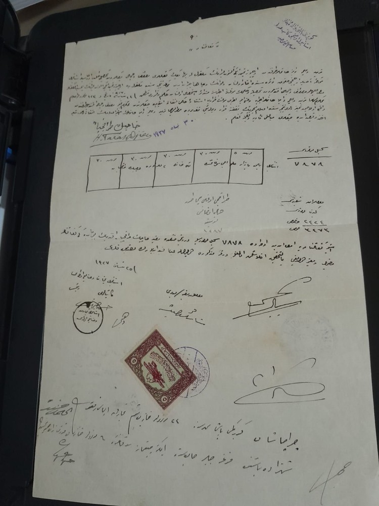 1927 Ottoman Armenian Interest Document Lawyer Hachik Tarakdjian Signed  Bond