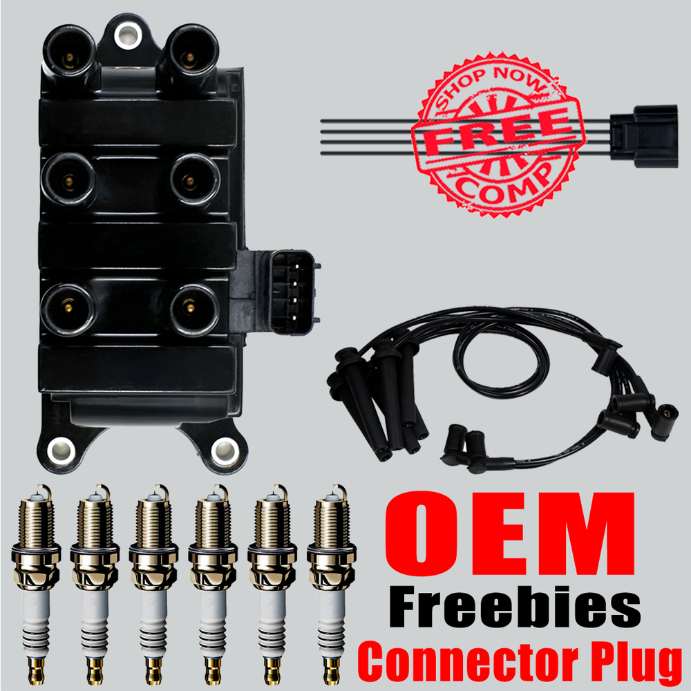 OEM Ignition Coil Spark Plugs Wires Kit for Ford F-150 Freestar FD498