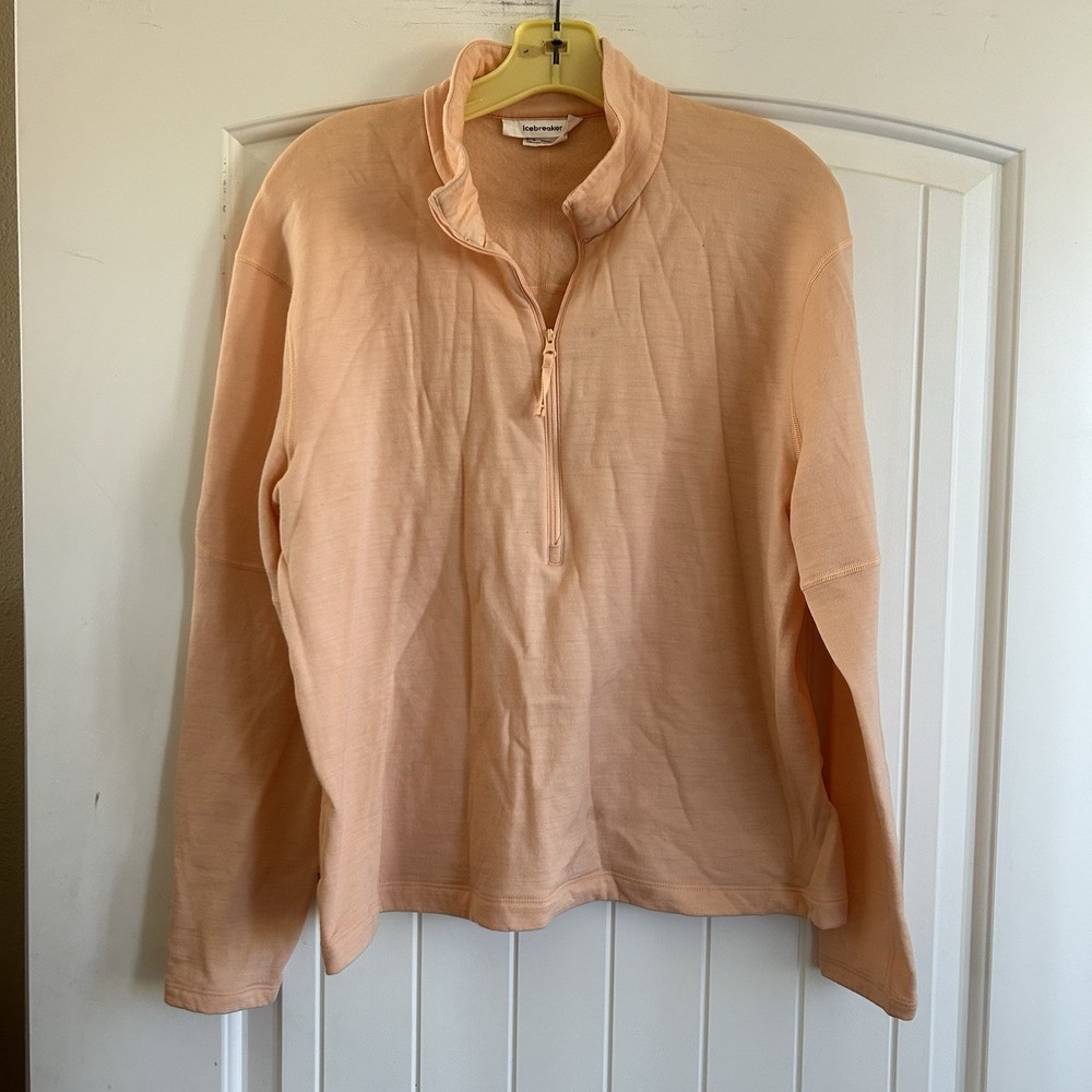 Icebreaker Merino Sweater Jacket Womens Sz XL 1/4 Zip Wool