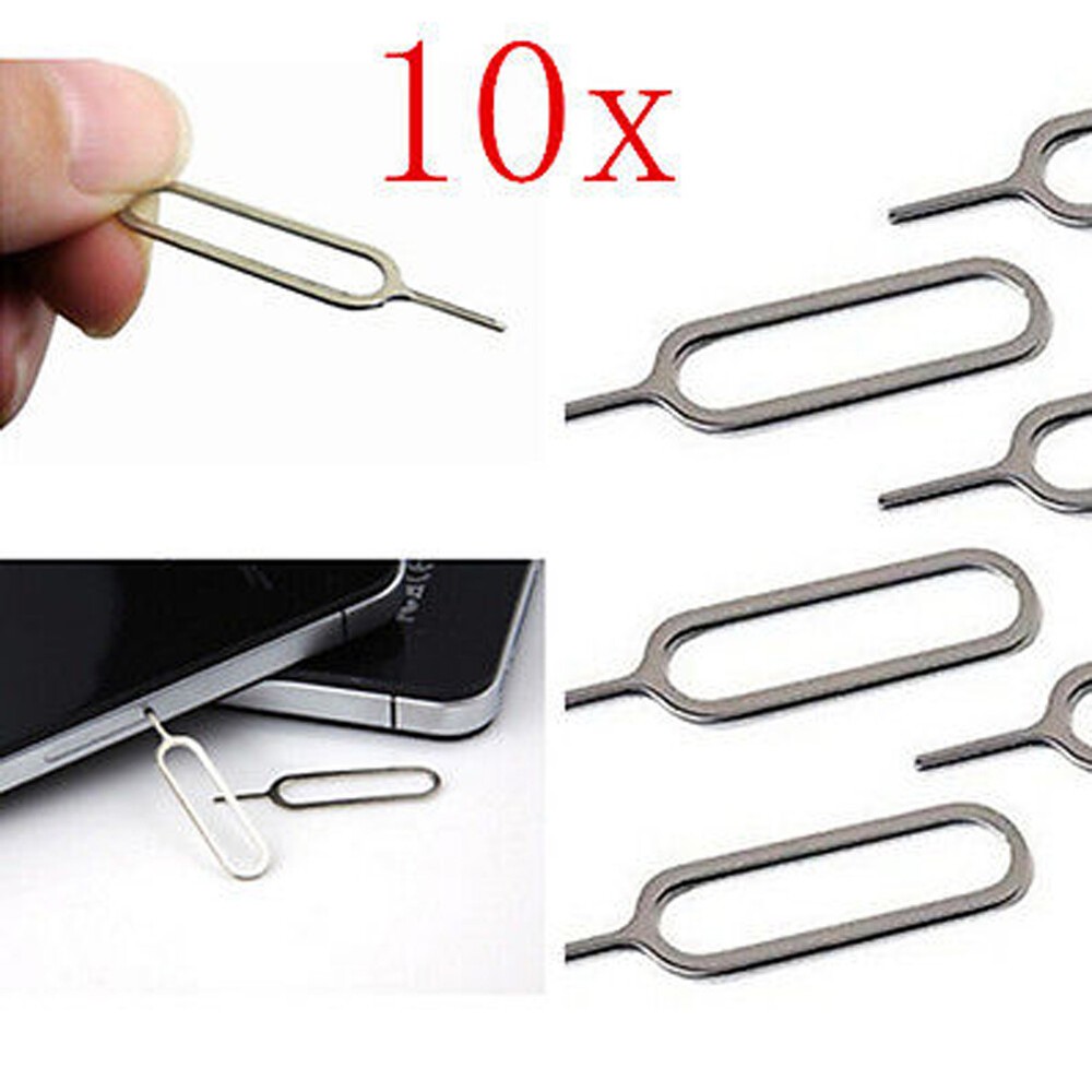 10pcs/set Sim Card Tray Remover Eject Ejector Pin Key Tool DIY for cellphone
