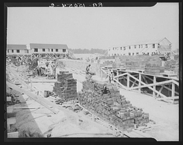 Photo:Greenbelt Maryland 1930s FSA Housing Construction Brick Buildings