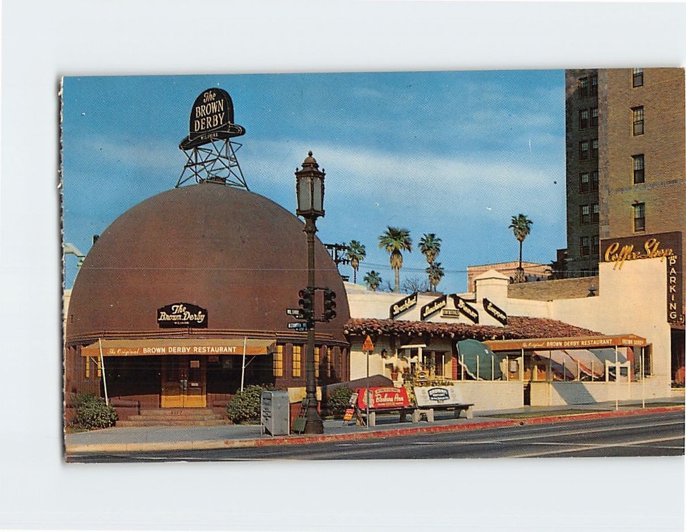 Postcard Brown Derby Restaurant Los Angeles California USA