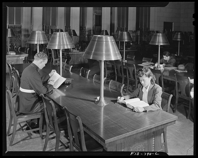 Photo:Washington D.C. Jewal Mazique Library of Congress Reader Room 1940s