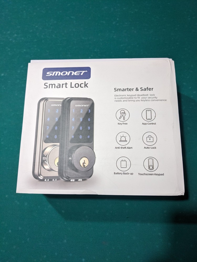 SMONET E32 Keyless Smart Deadbolt Lock with Fingerprint & Keypad Entry