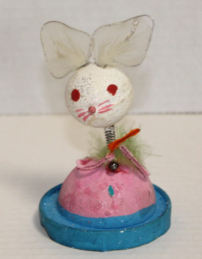 Vintage Easter Bunny Nodder Candy Container Top