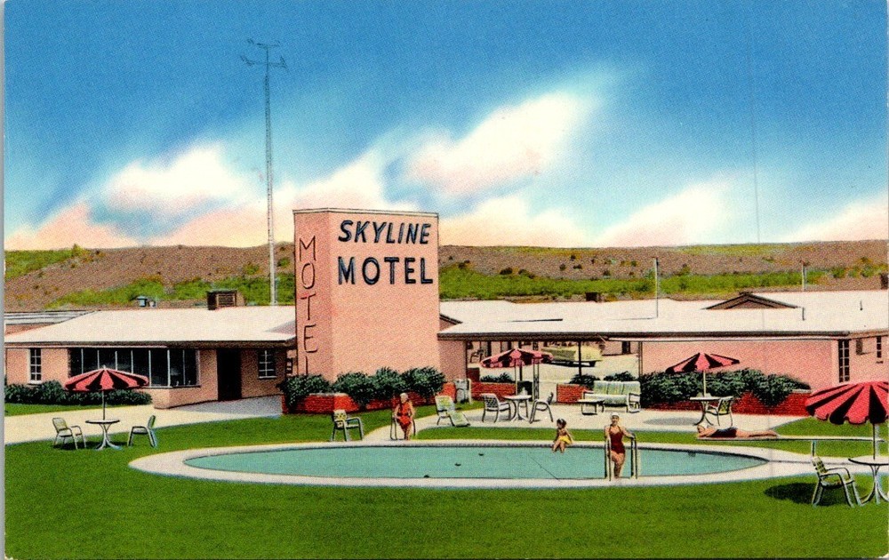Vintage Postcard Skyline Motel Mineral Wells Texas TX H1