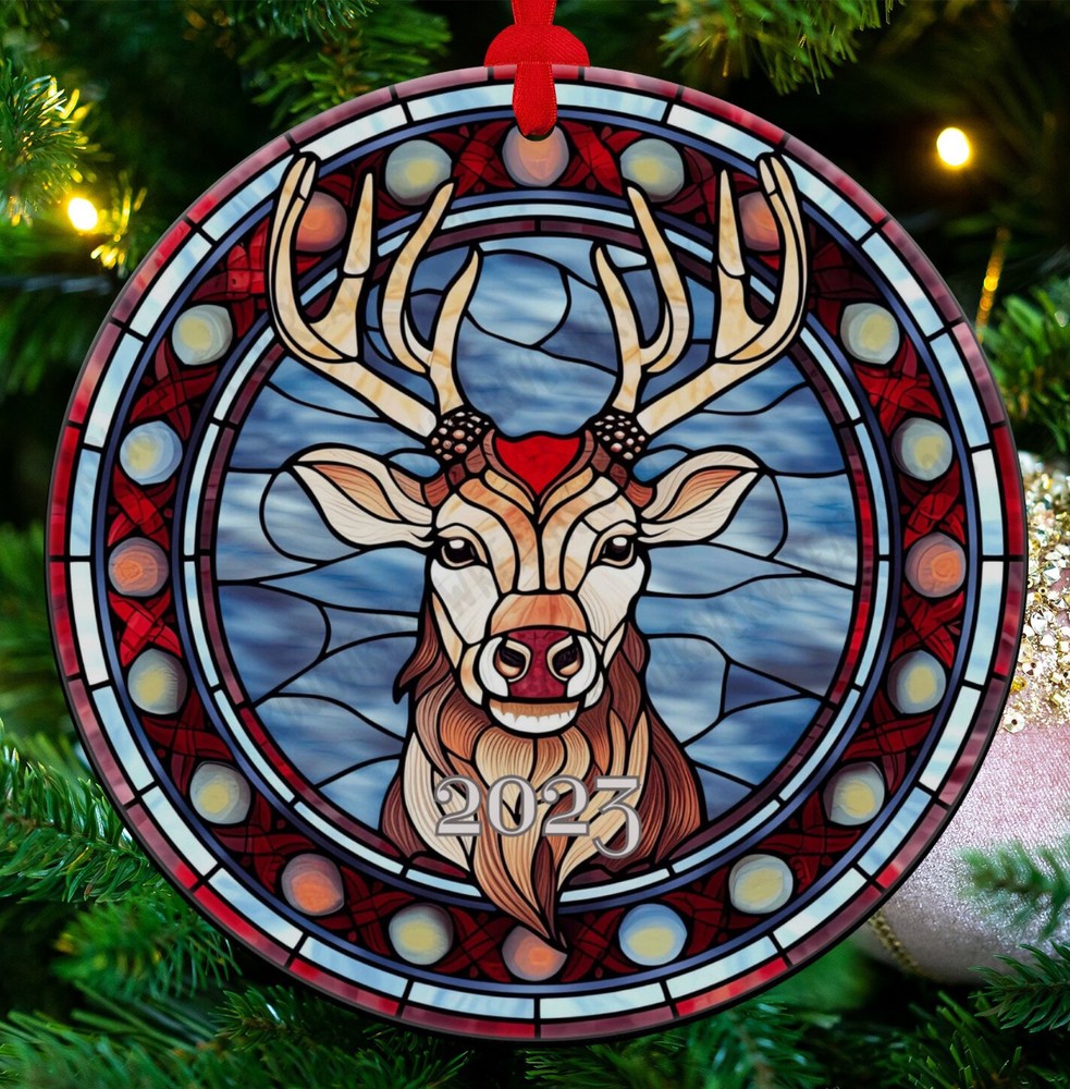 Ceramic Deer Ornament Reindeer Ornament Christmas Decoration Holiday Gift Idea