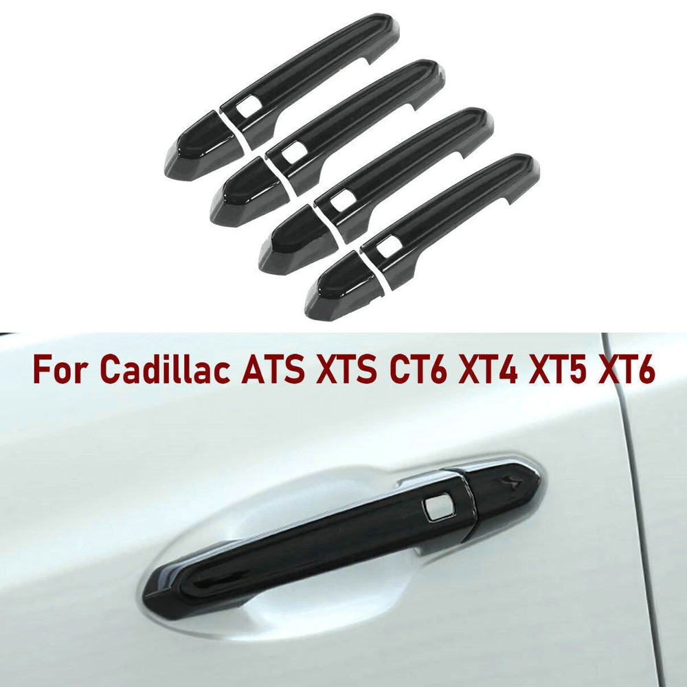 Gloss Black SmartKey Door Handle Cover Trim for Cadillac ATS XTS CT6 XT4 XT5 XT6 Models