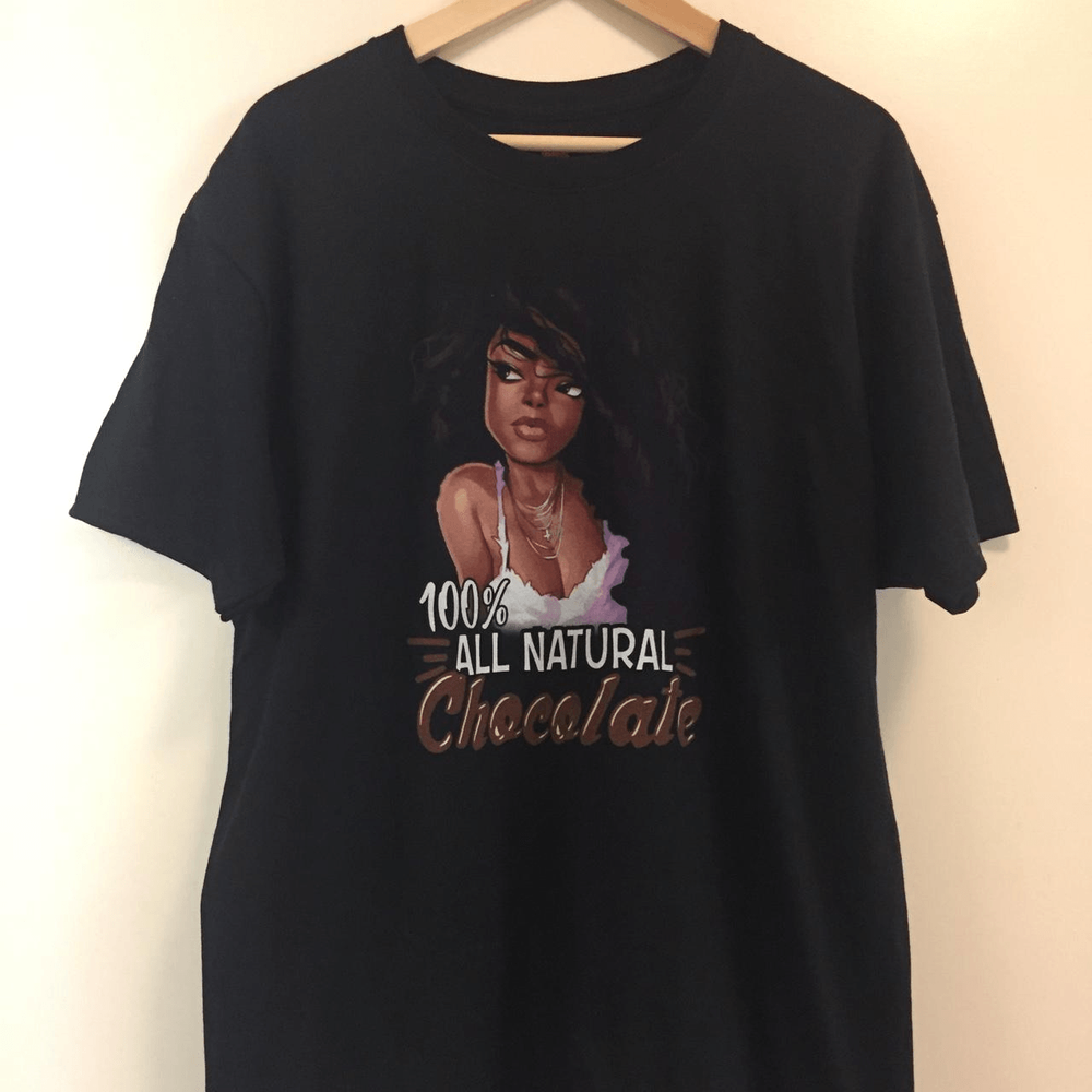 100% All Natural Cotton Chocolate Brown T-Shirt Size Large