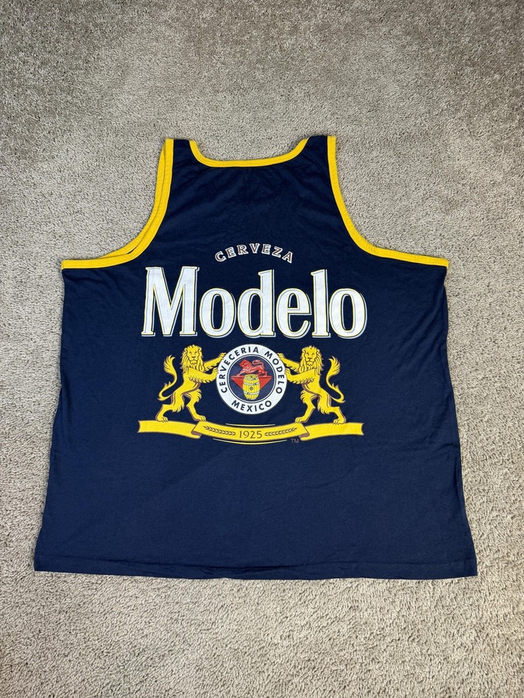 Modelo Shirt Mens 3XL Blue Graphic Sleeveless Round Neck Tagless Cotton