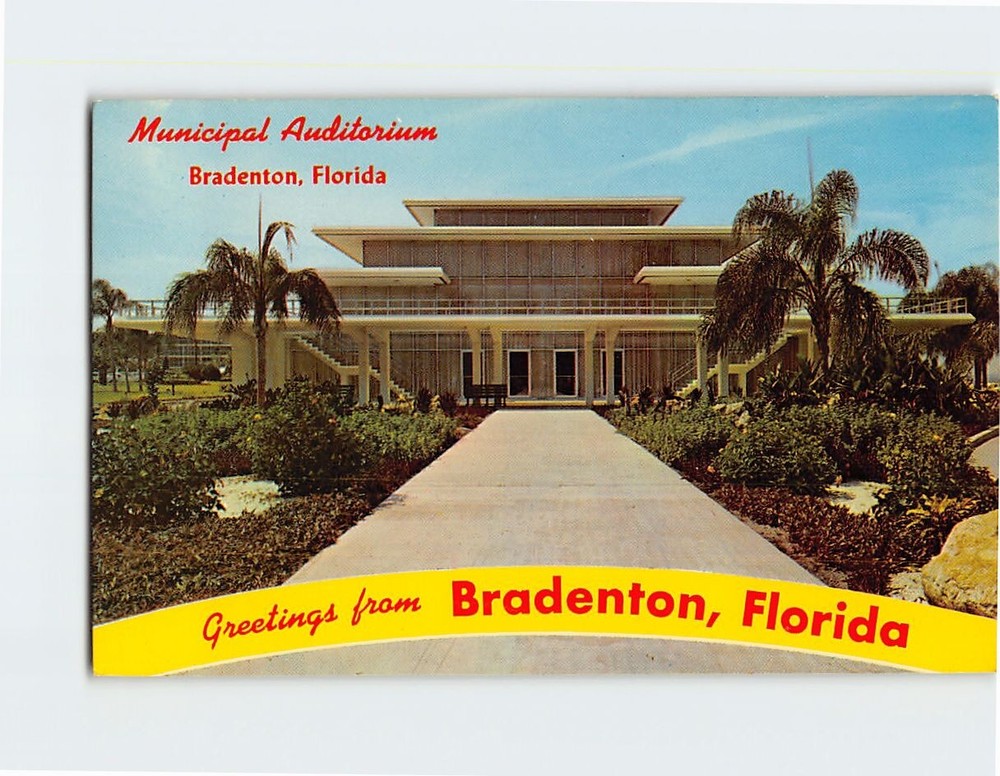 Postcard Municipal Auditorium Greetings from Bradenton Florida USA