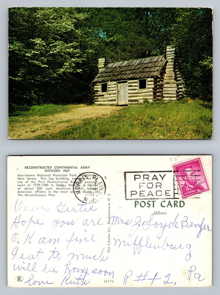 Morristown, NJ-New Jersey, Army Officers' Hut Souvenir c1963 Vintage Postcard