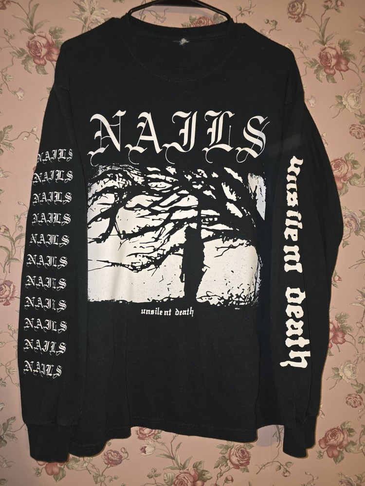 Original Nails Unsilent Death Longsleeve Shirt XL Hardcore Punk Debut Album