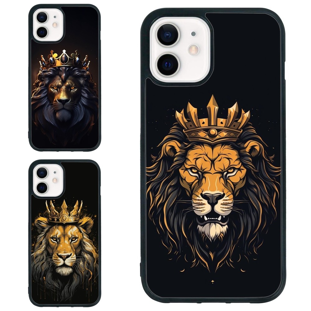 Anti scratch Cover gold lion with a crown For iPhone XS XR 6 7 8 Plus SE 2nd 3rd