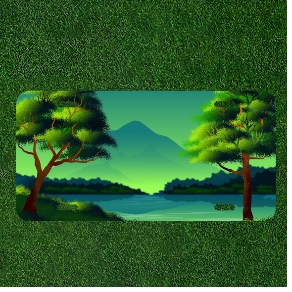 Custom Personalized License Plate Auto Tag With Gorgeous Cartoon View Of Water