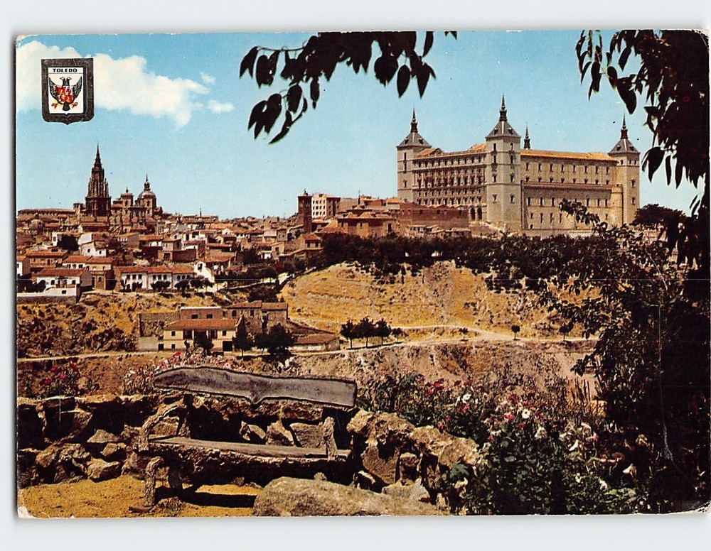 Postcard Panoramic View El Alcazar Toledo Spain