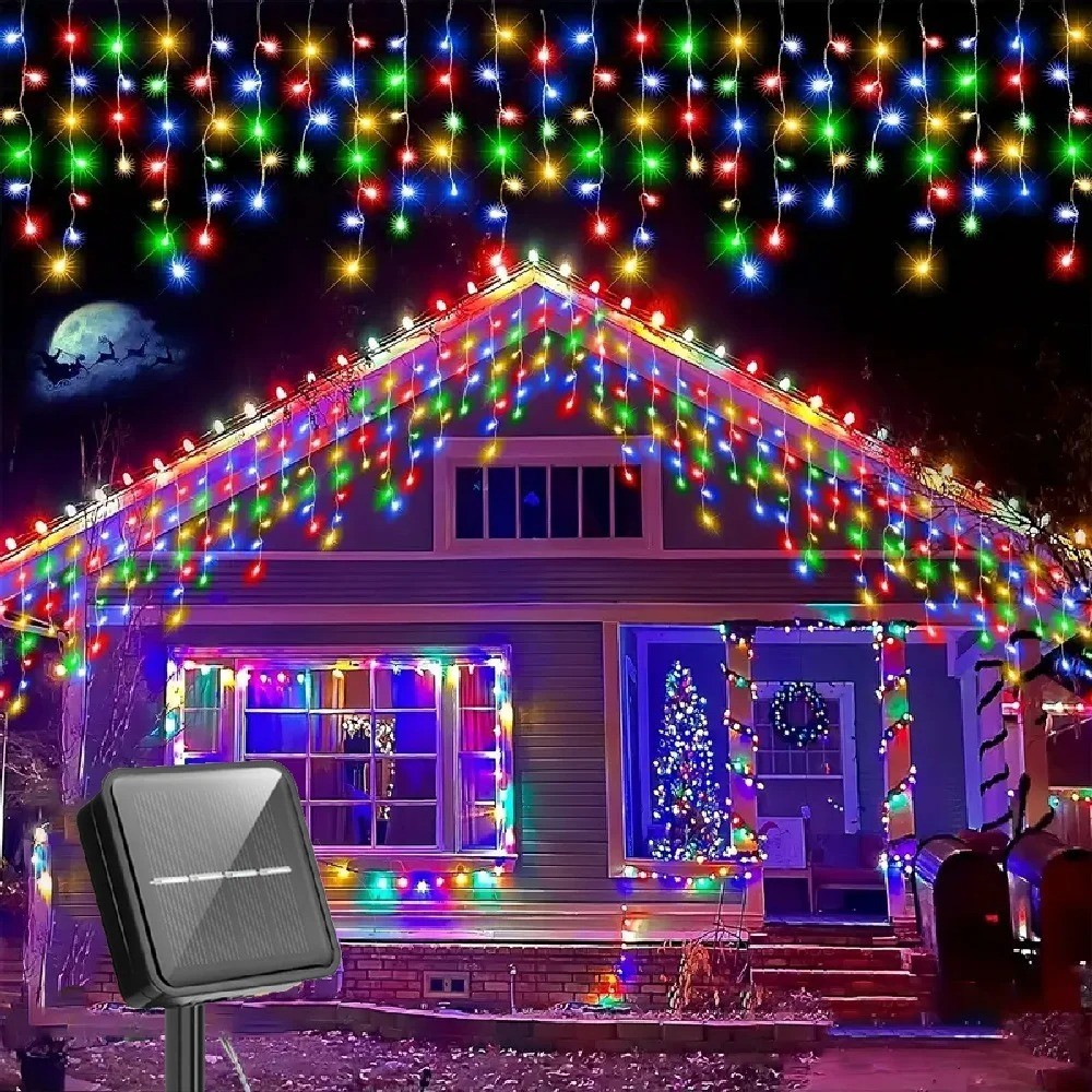 Christmas Lights Outdoor Decorations 96-960 LED 8 Modes Curtain String Light US