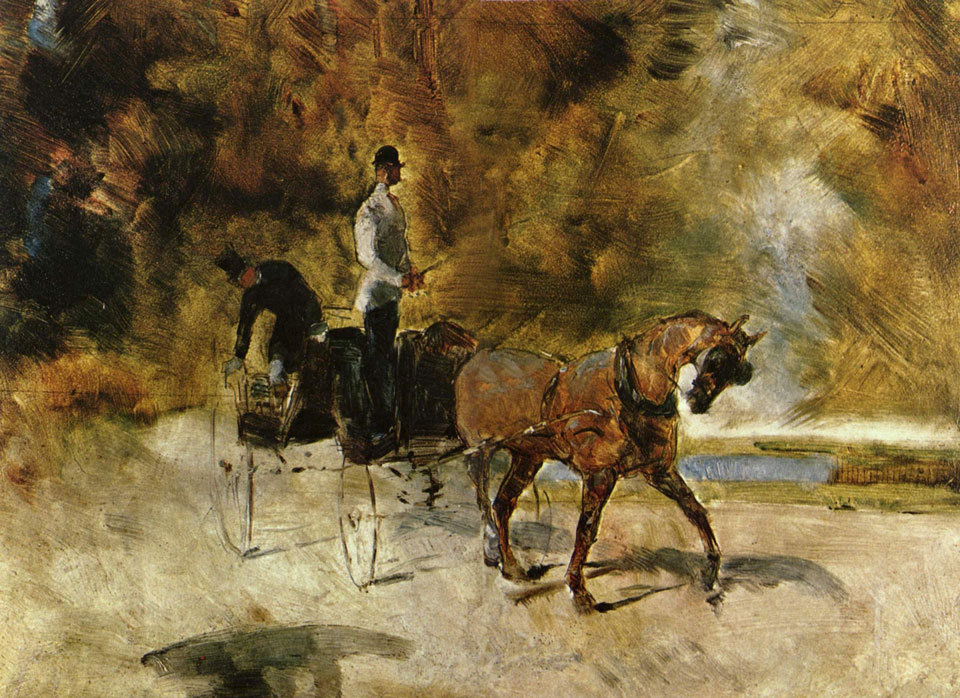 TOULOUSE LAUTREC - Dog Car 1880 - *FRAMED* CANVAS ART 16