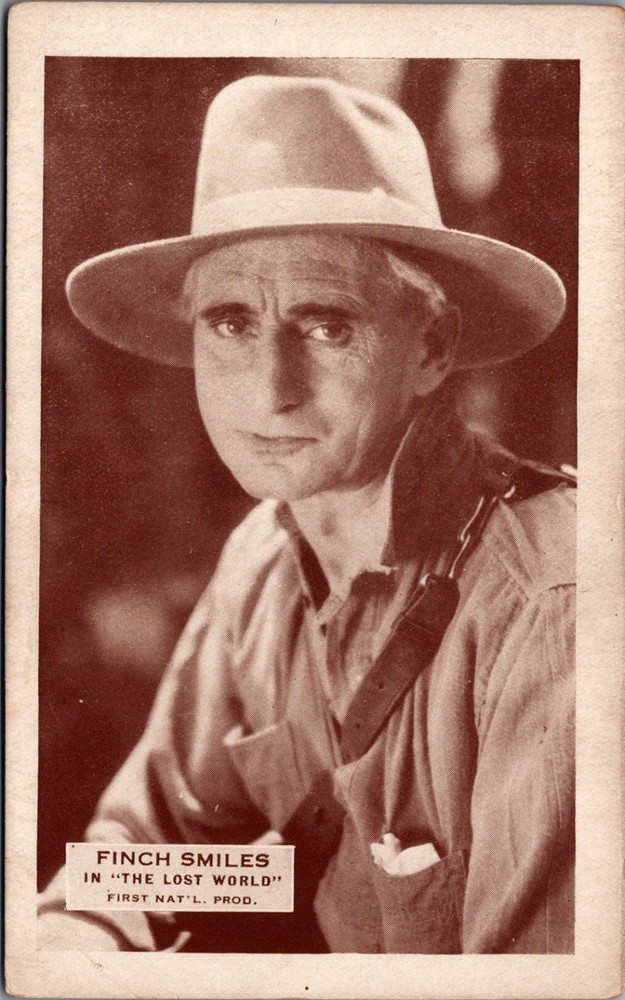 Finch Smiles The Lost World 1925 Silent Film Star Vintage Postcard