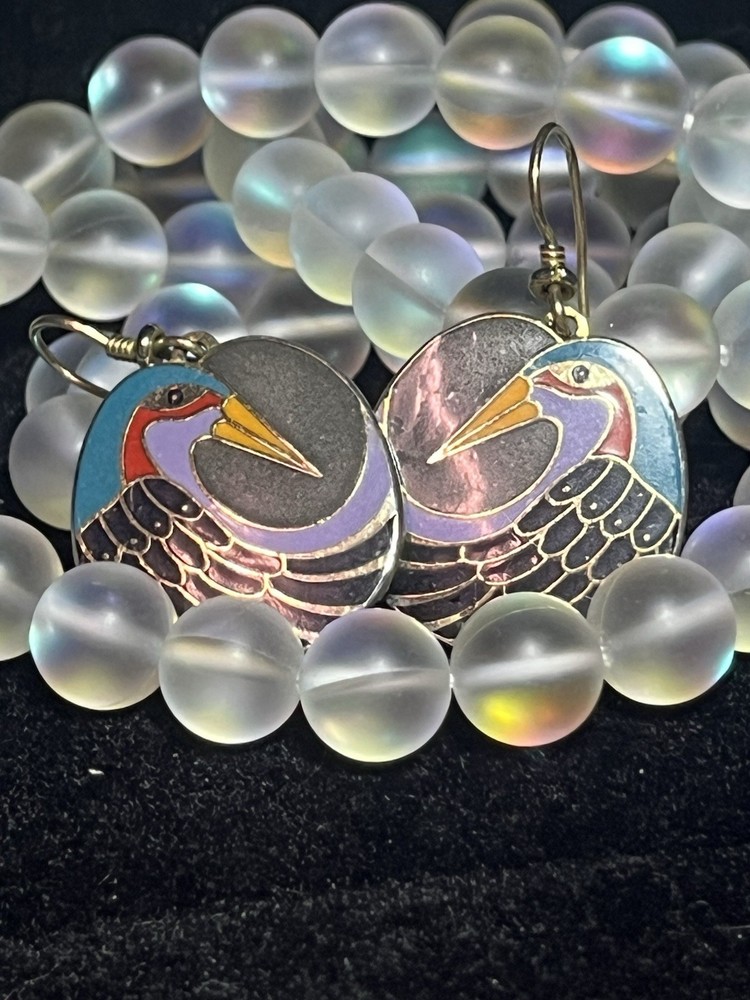 Vintage Laurel Burch Nile Bird Earrings