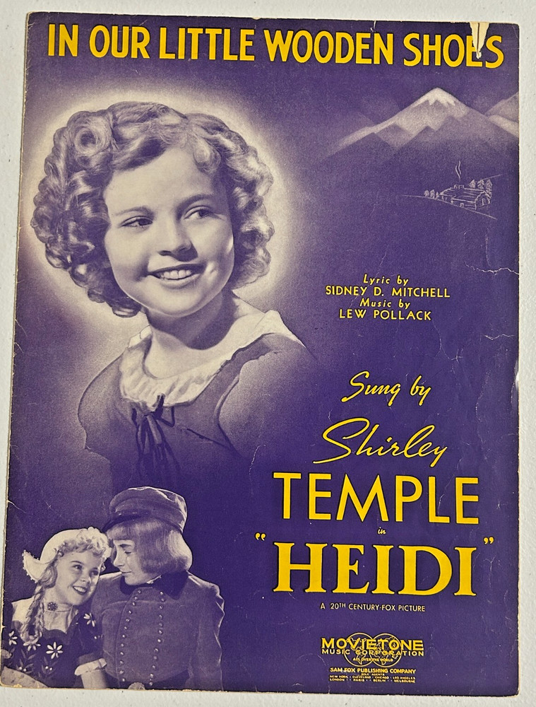 In Our Little Wooden Shoes 1937 Shirley Temple Heidi Sheet Music Rare