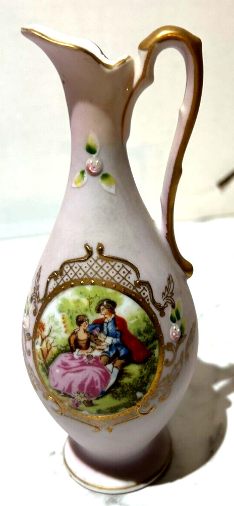 Vintage Lefton Hand Painted Bud Vase 6.5 in Tall