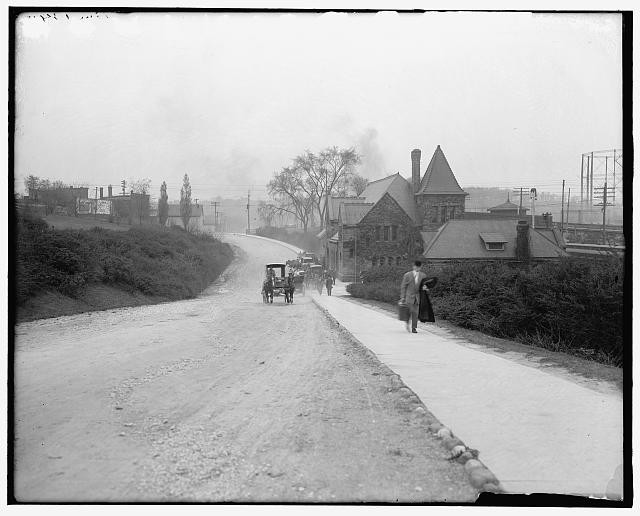 Ann Arbor Michigan Central Railroad Station 1900s Road Horse Carriage