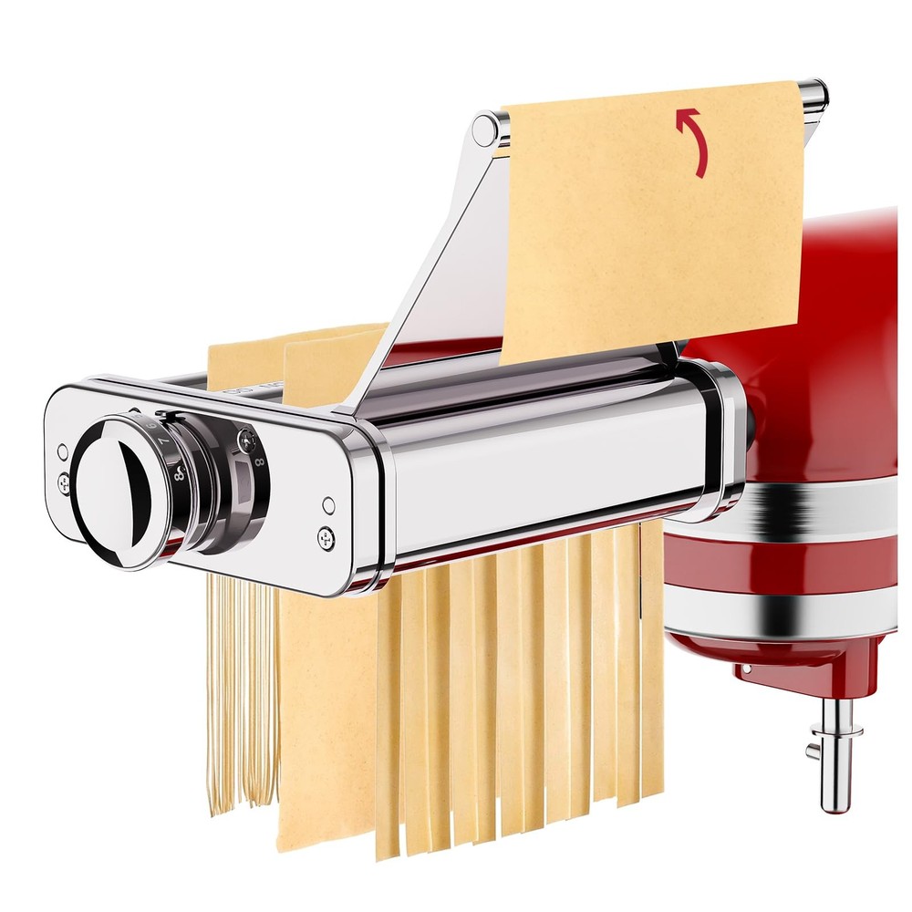 Stainless Steel 3-in-1 Pasta Maker Attachment for KitchenAid Stand Mixer