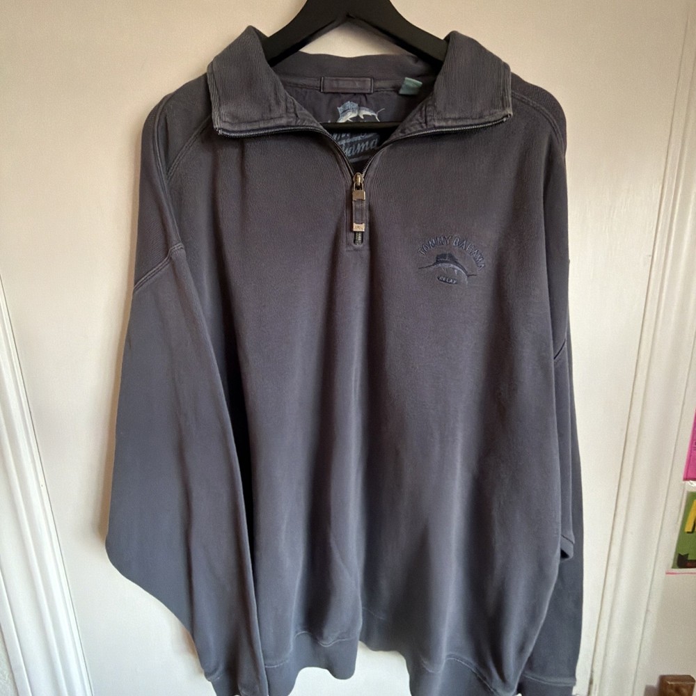 Tommy Bahama Relax 1/4 Zip Pullover Gray  Blue Men’s Size XL