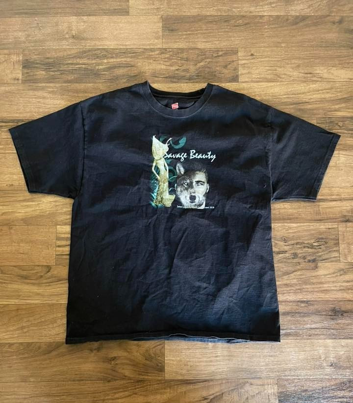Hanes Men's Graphic Tshirt Savage Beauty Black Size XL