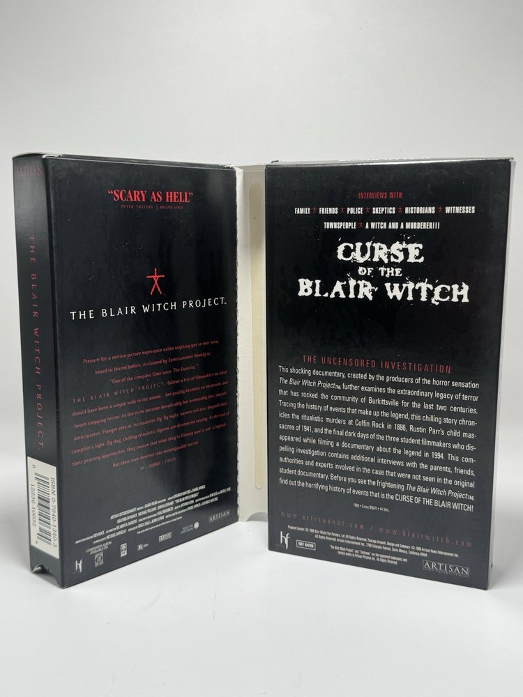 The Blair Witch Project + Curse of the Blair Witch (VHS, 1999, 2-Tape)  TESTED